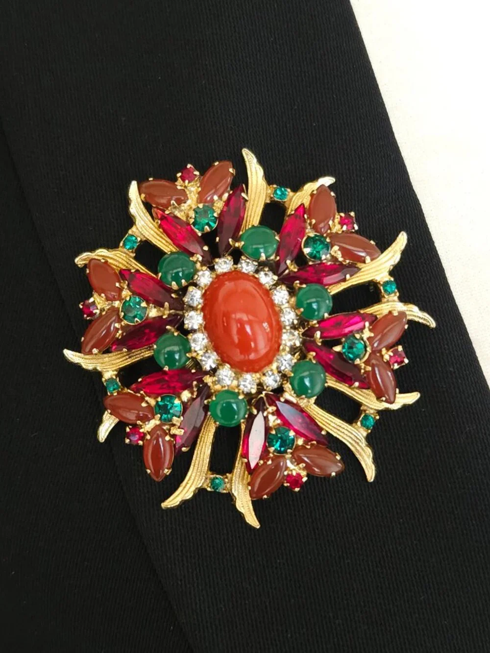 Vintage D&E Juliana Egyptian Revival Rhinestone Brooch Book Piece